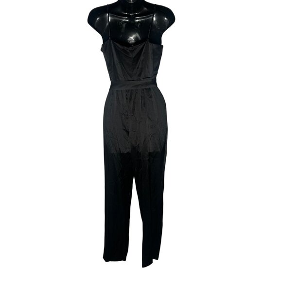 Intermix Maria Sleeveless Silk Jumpsuit Black Size 2 NWT - Picture 4 of 6